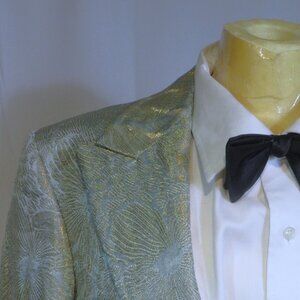 Tom Ford New Spencer Metallic Pale Green Floral Dinner Jacket 36R NWOT